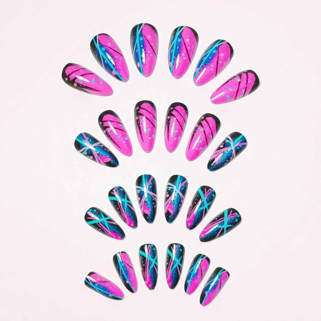 Artificial nails with geometric glamour design Stornfield