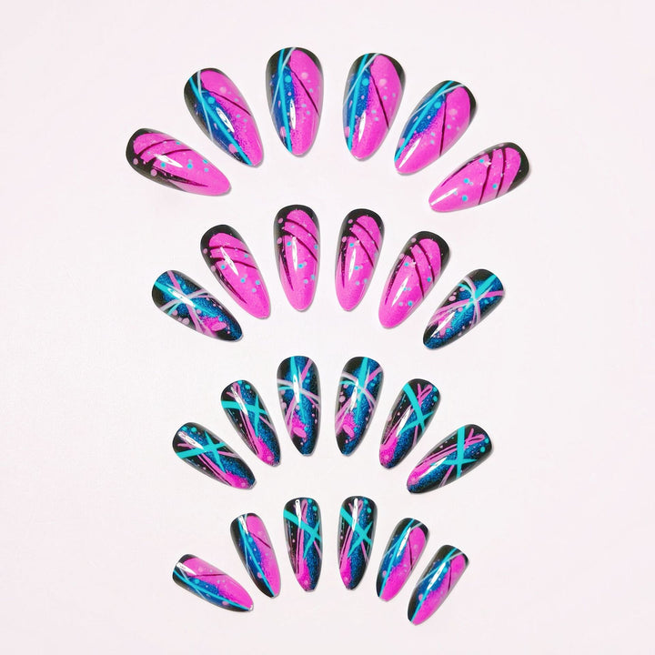 Artificial nails with geometric glamour design Stornfield