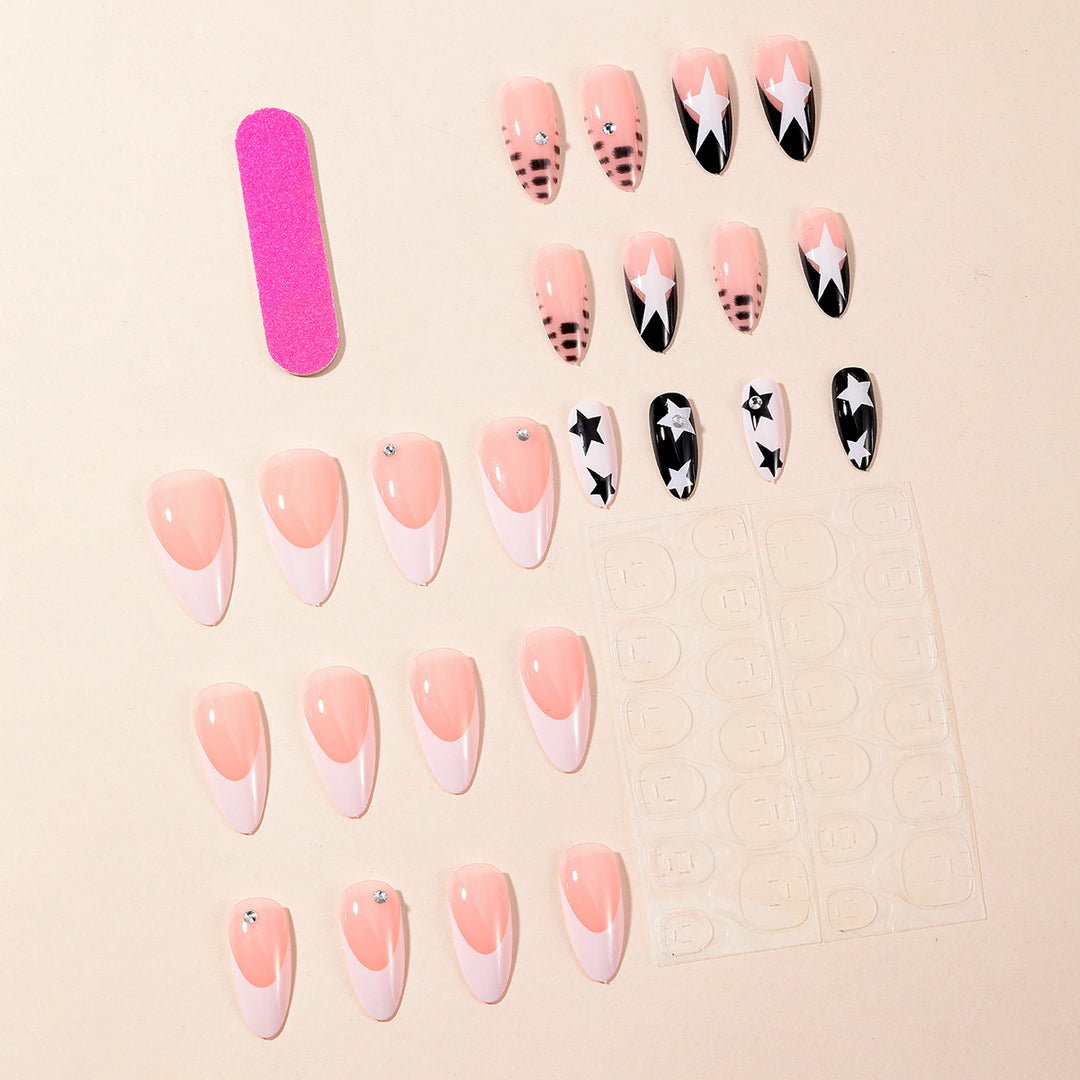 Star-Decorated Stiletto Nail Art Extensions Stornfield
