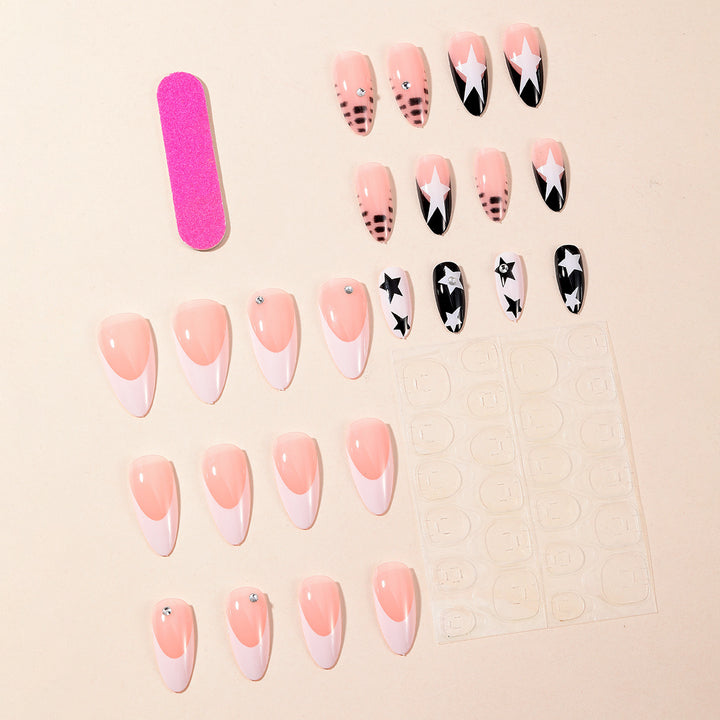 Star-Decorated Stiletto Nail Art Extensions Stornfield