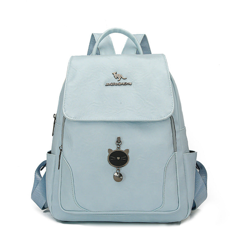 Cute Cat-Themed Leather Backpack Stornfield