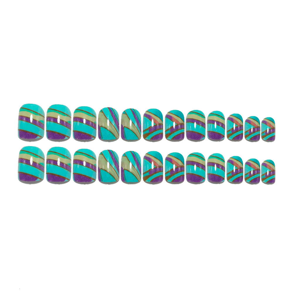 Creative artificial nails with modern geometric patterns Stornfield