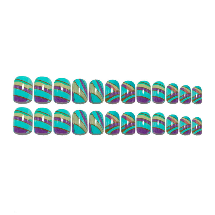 Creative artificial nails with modern geometric patterns Stornfield