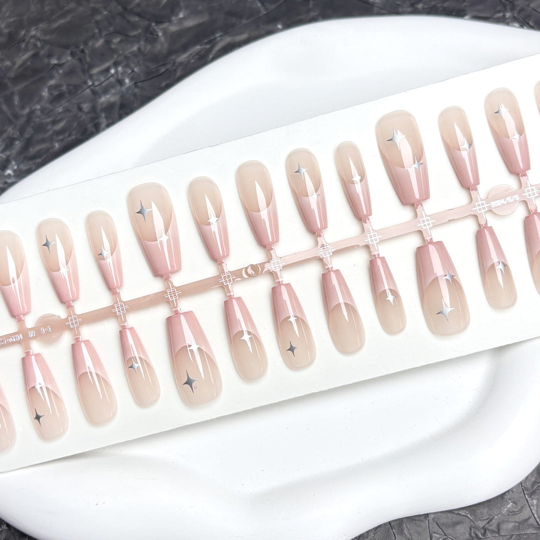 Glamorous Star-Embellished Press-On Nail Set