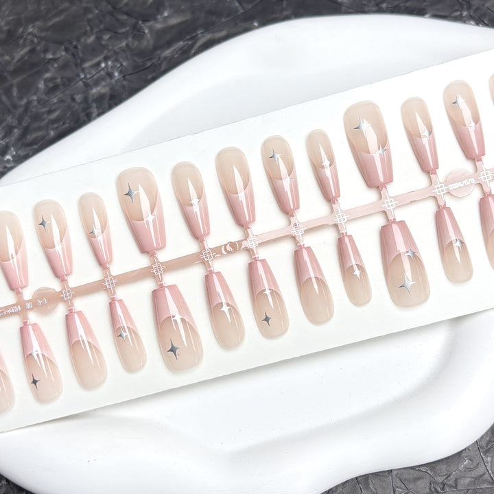 Glamorous Star-Embellished Press-On Nail Set