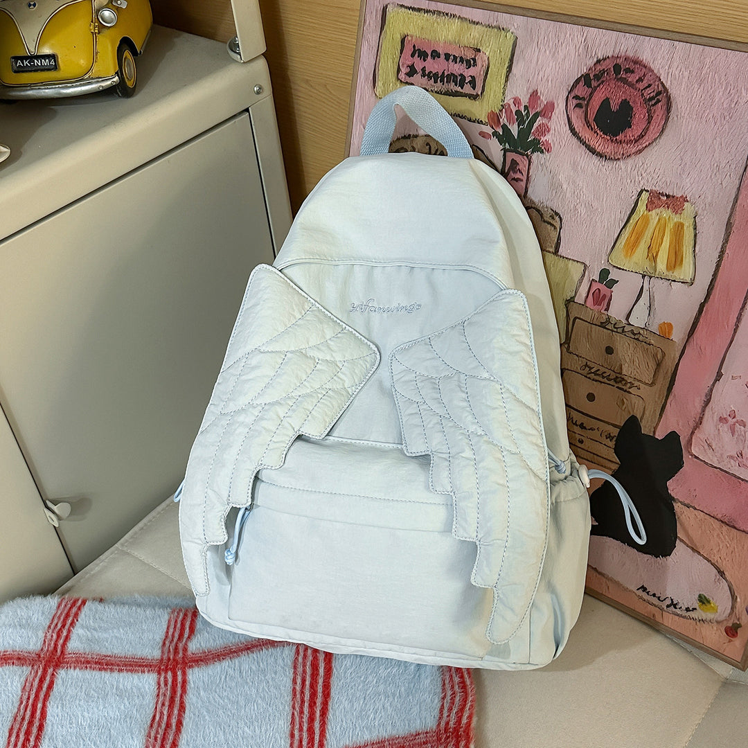 Cute Wing-Embellished Casual Backpack Stornfield