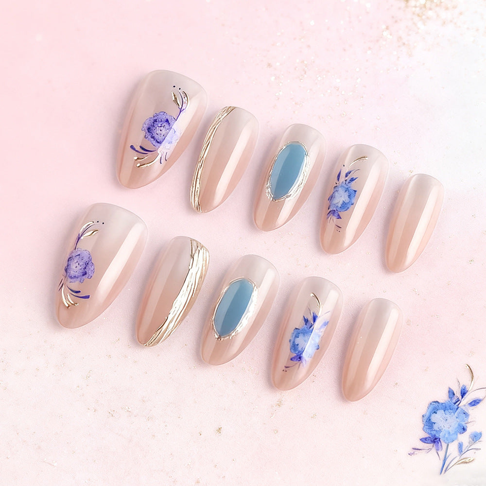 Artistic Floral Press-On Nail Art Set Stornfield