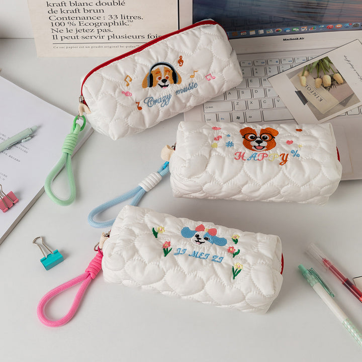 Quilted Cartoon Dog Pencil Case Stornfield
