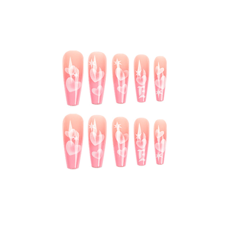 Artificial nail art with heart patterns Stornfield
