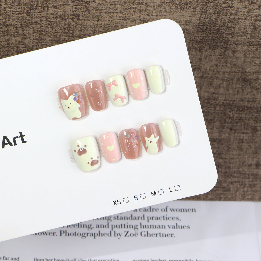 Whimsical Character-Themed Press-On Nail Art Stornfield