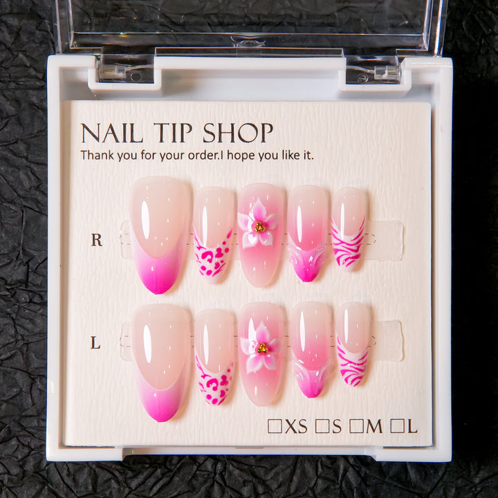 Artistic Floral Press-On Nail Enhancements