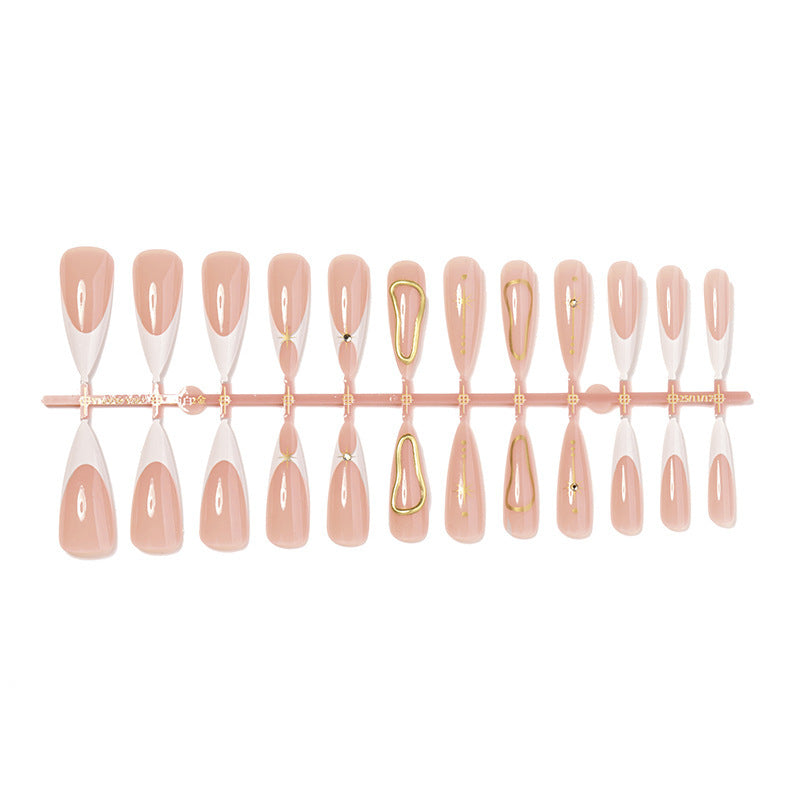 Acrylic nail set with glamorous rhinestones and decorative elements Stornfield
