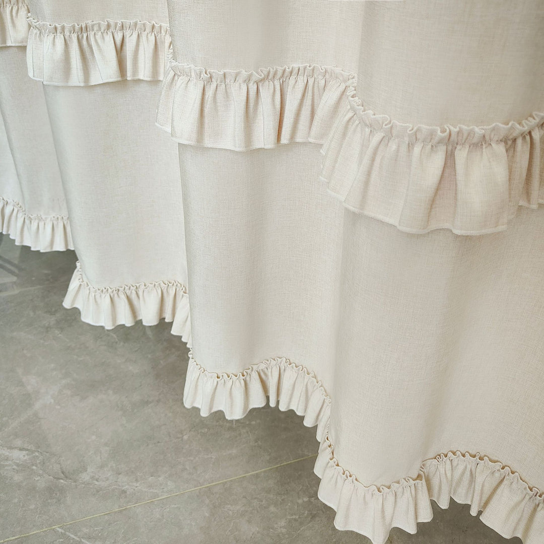 Elegant Ruffled Shower Curtain Stornfield