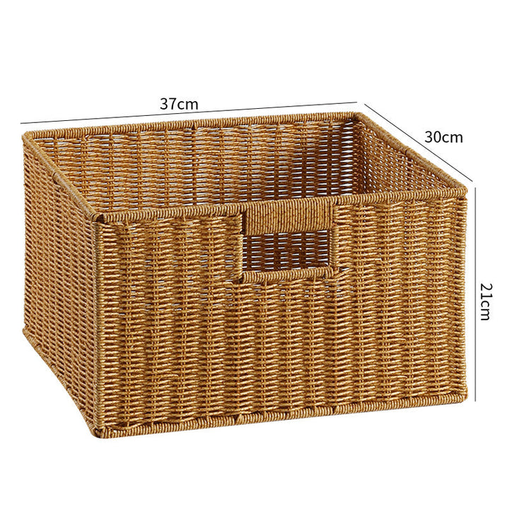 Handwoven Rectangular Storage Basket with Cut-Out Handles Stornfield