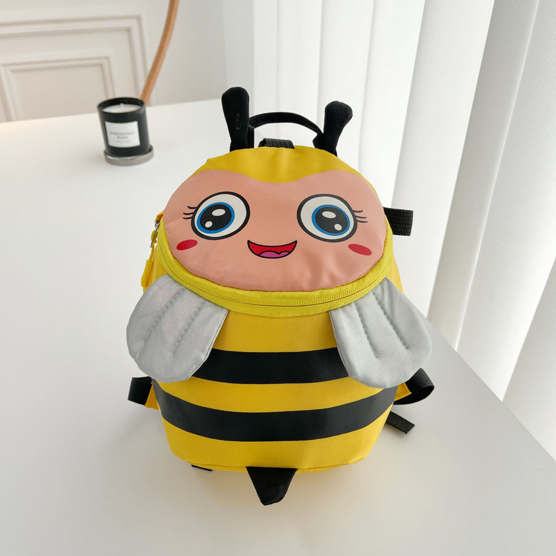 Plush backpack with bee motif and practical compartments Stornfield