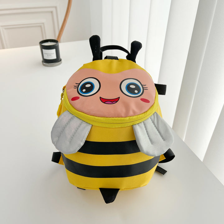 Plush backpack with bee motif and practical compartments Stornfield