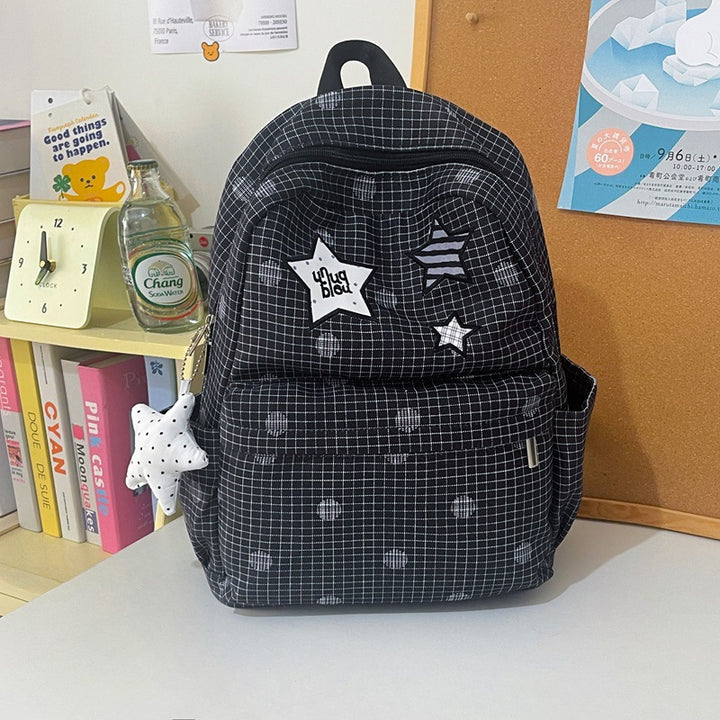 Stylish Practical Grid-Patterned Backpack Stornfield