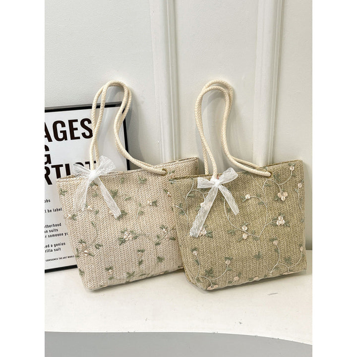 WoEmbroidered Straw Tote Bag Stornfield