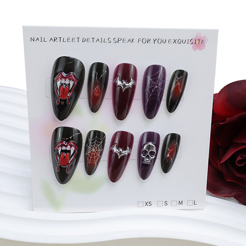 Halloween Fake Nail Set with Creepy Halloween Motifs Stornfield