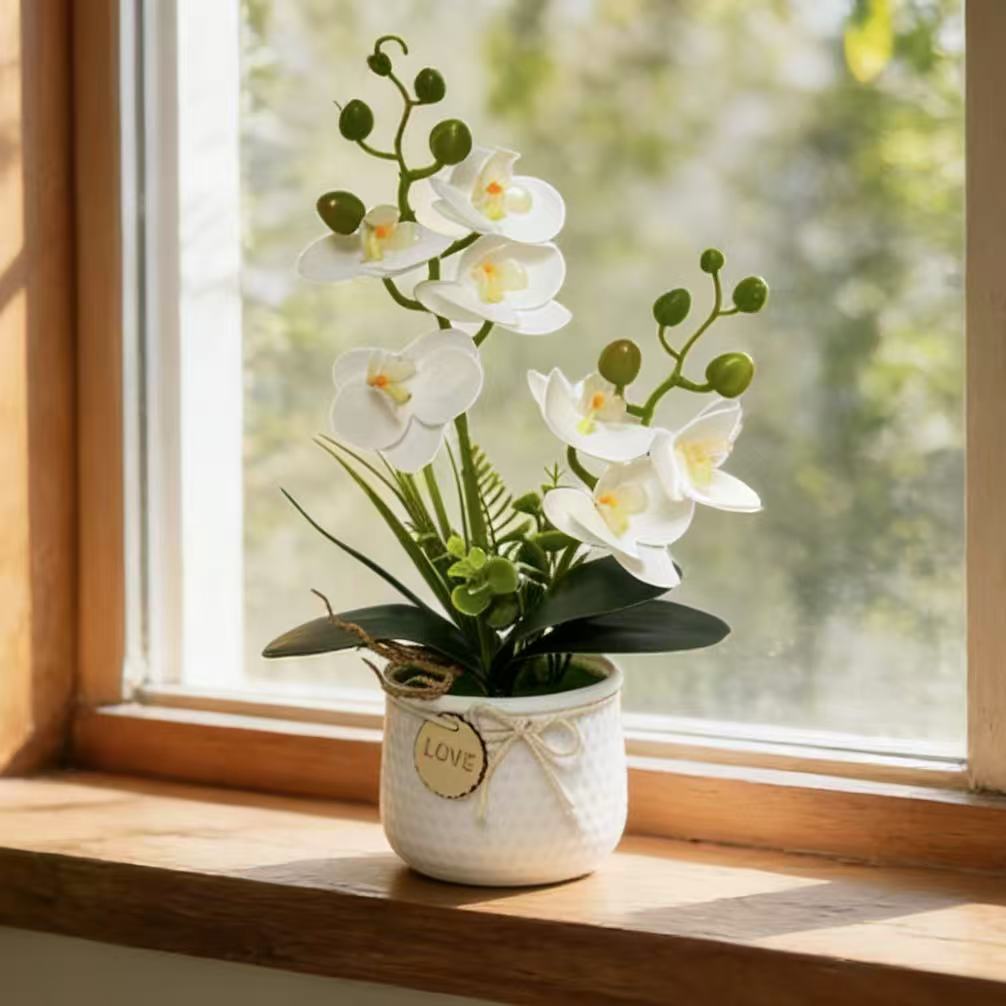 Home Décor Artificial Orchid for Indoor Decorative Display