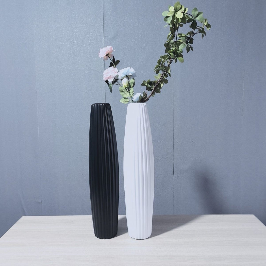 Elegant Tall Decorative Ribbed Vase Stornfeild