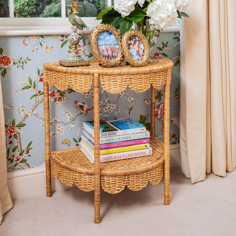 Round wicker table in vintage style Stornfield