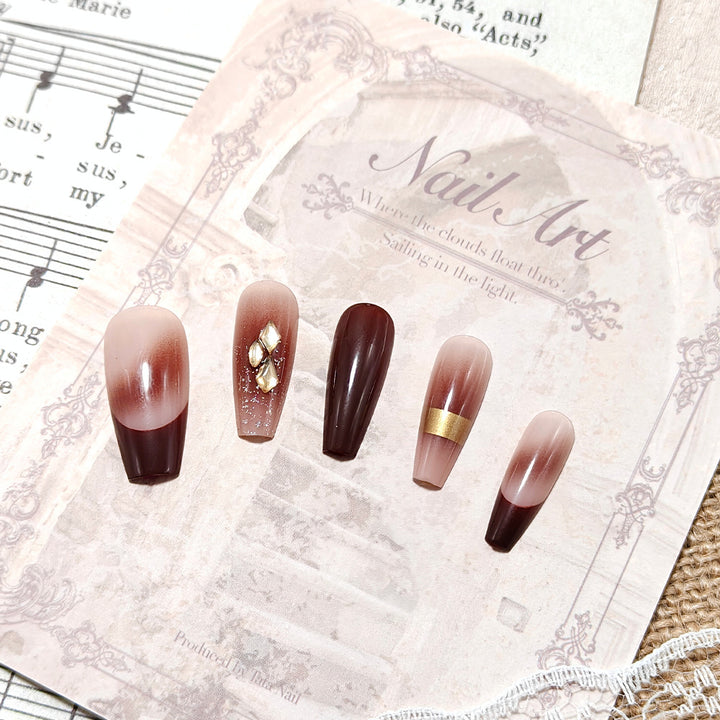 Luxurious artificial nails with glamorous decorations Stornfield