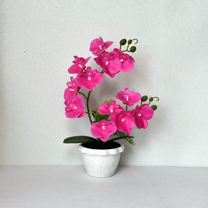 Elegant Artificial Orchid Flower Arrangement for Indoor Home Decor