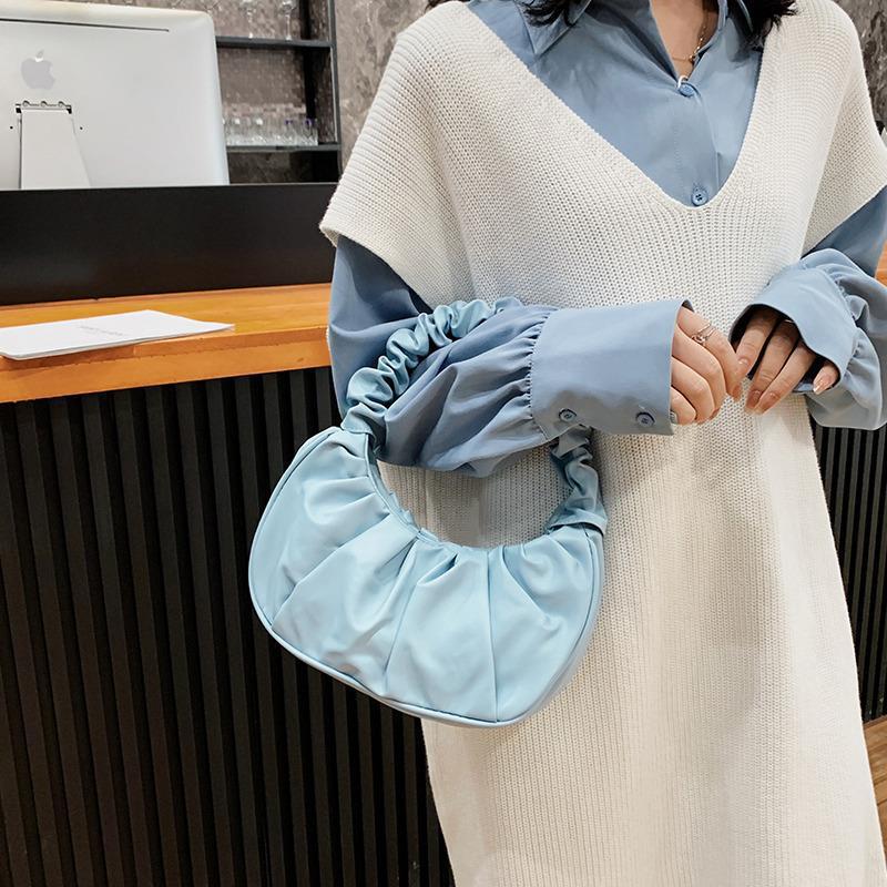 Pleated Leather Shoulder Bag