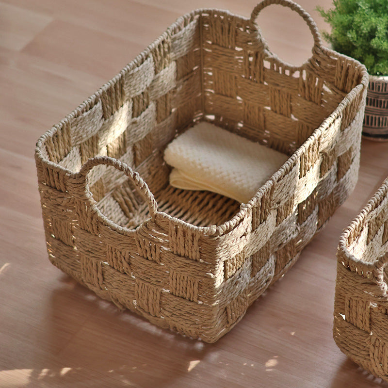 Handmade storage basket with practical handle Stornfield