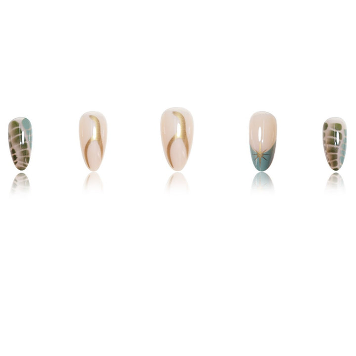 Artistic Almond-Shaped Press-On Nail Extensions Stornfield