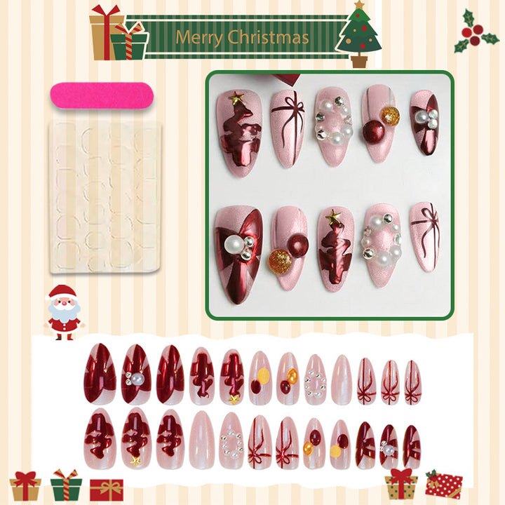 Artificial nail set with festive snowmen and Christmas motifs Stornfield