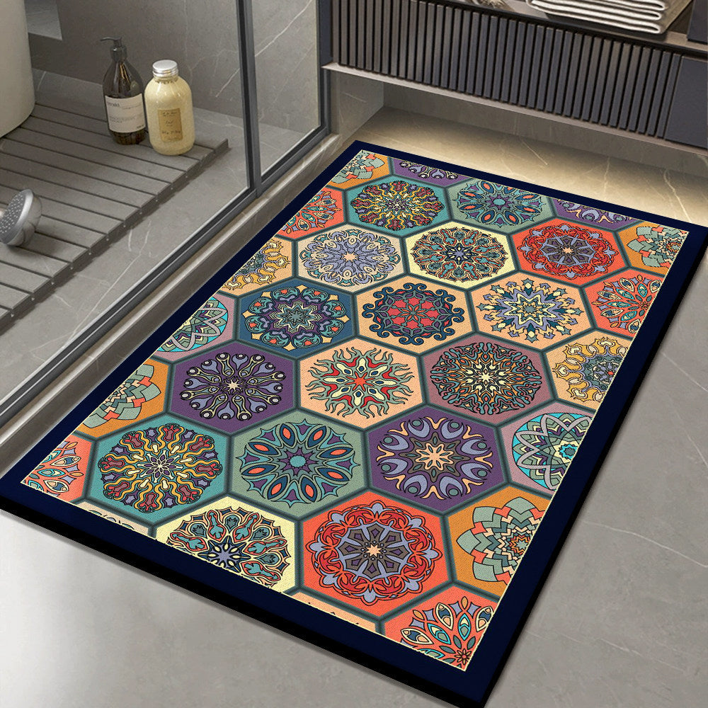 Elegant Marble-Inspired Bath Mat