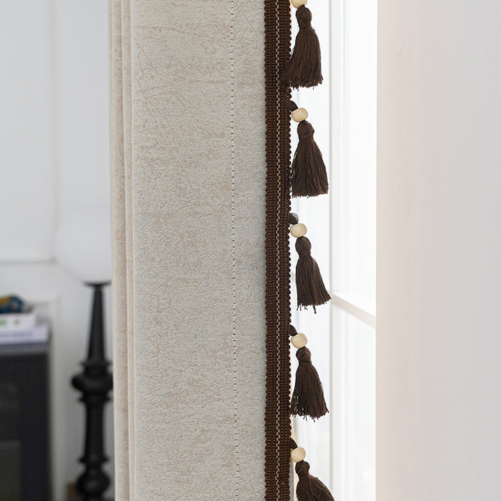 Decorative curtain with tassel trim Stornfield