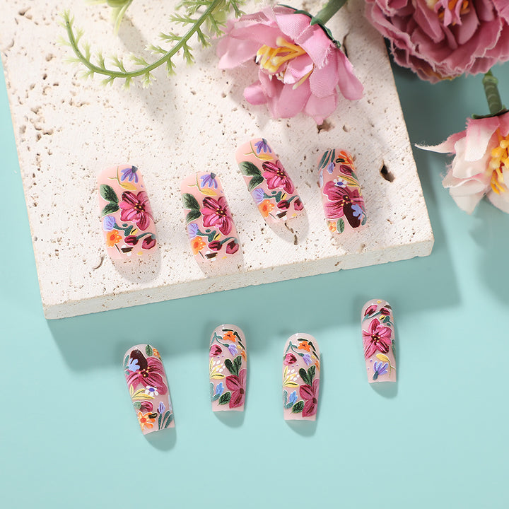 Artificial nails with floral accents Stornfield 1788541752