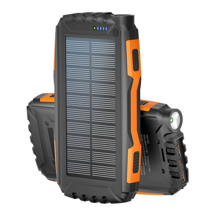 Solar-powered power bank with flashlight and fast charging function Stornfield