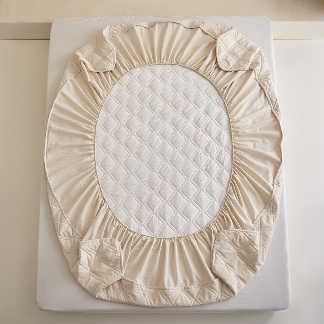 Quilted Cotton Mattress Protector Pad and Pillow Cover Set