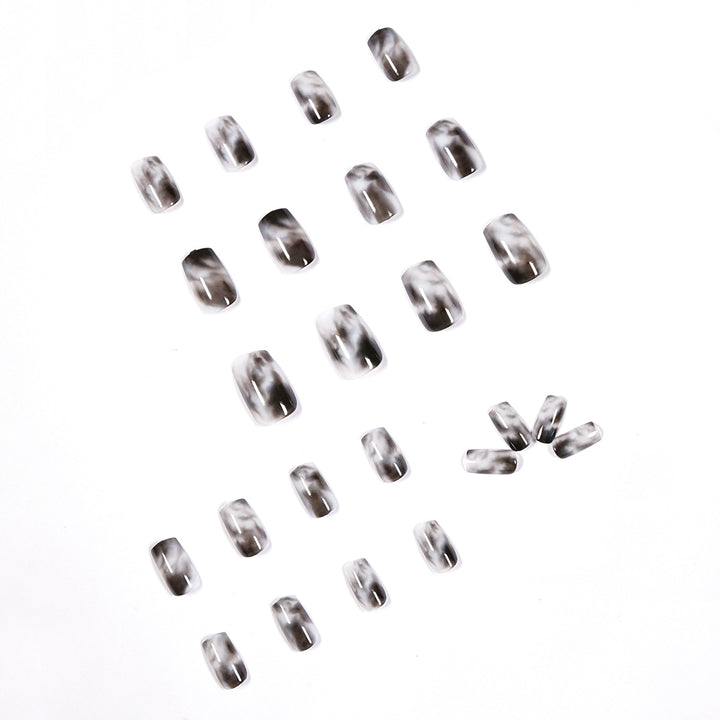 Artful Nail Extensions with Elegant Marble Design Stornfield
