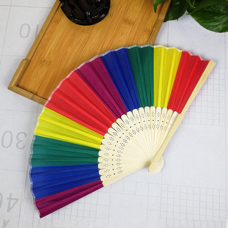 Women's colorful hand fan with artistic design Stornfield