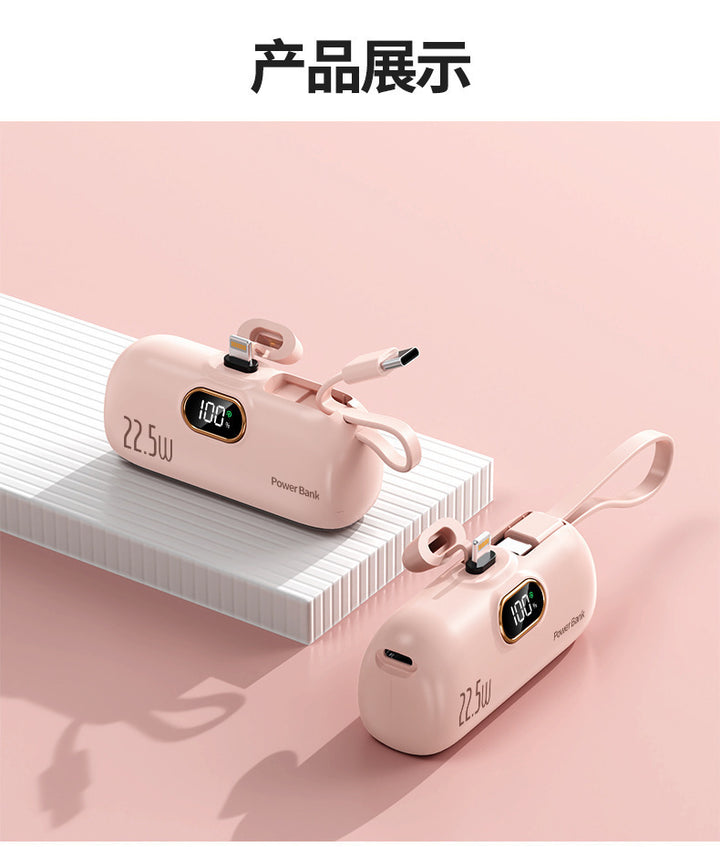 Portable power bank with innovative 22.5W fast charging function and integrated cable system Stornfield