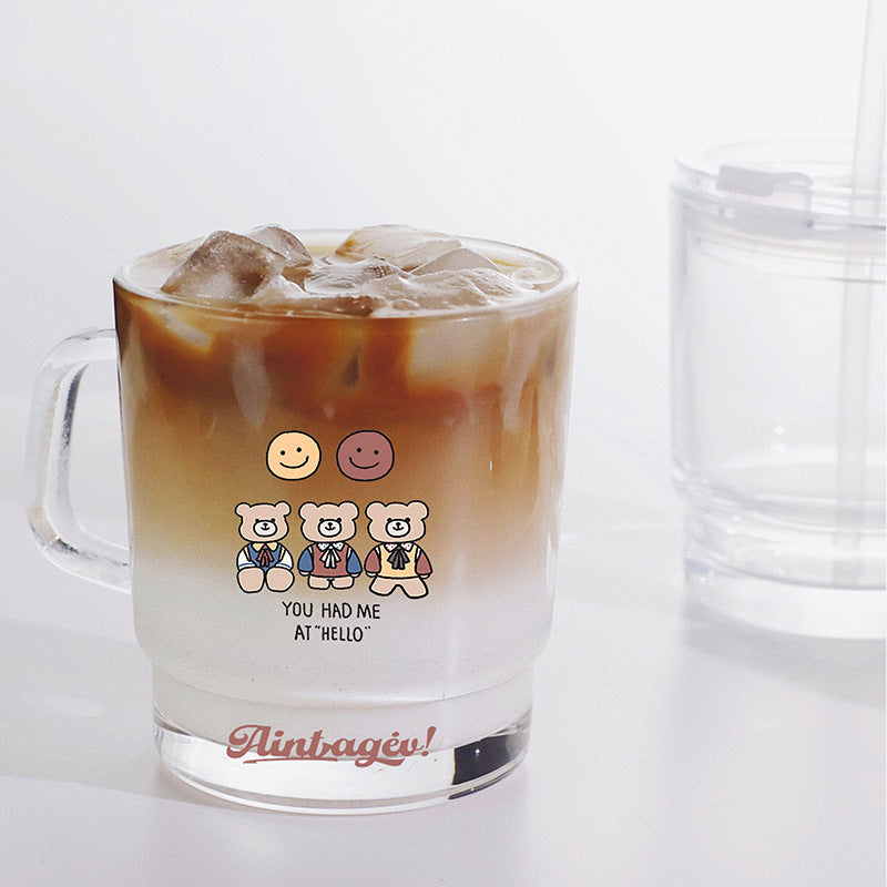 Ladies funny tea glass cup with artistic cat design Stornfield