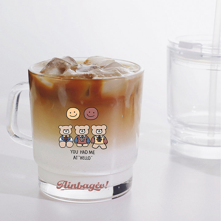 Ladies funny tea glass cup with artistic cat design Stornfield