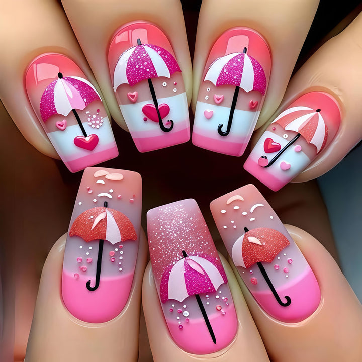 Art nails with Romantic Umbrella Design Stornfield