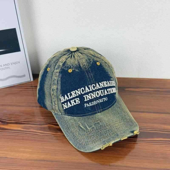 Unisex Vintage-Inspired Distressed Denim Baseball Cap Stornfield