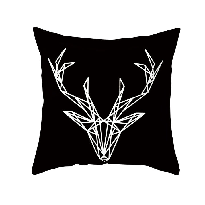 Square Cotton-Linen Decorative Throw Pillow Cover with Oversized HOME Typography Print and Concealed Zipper