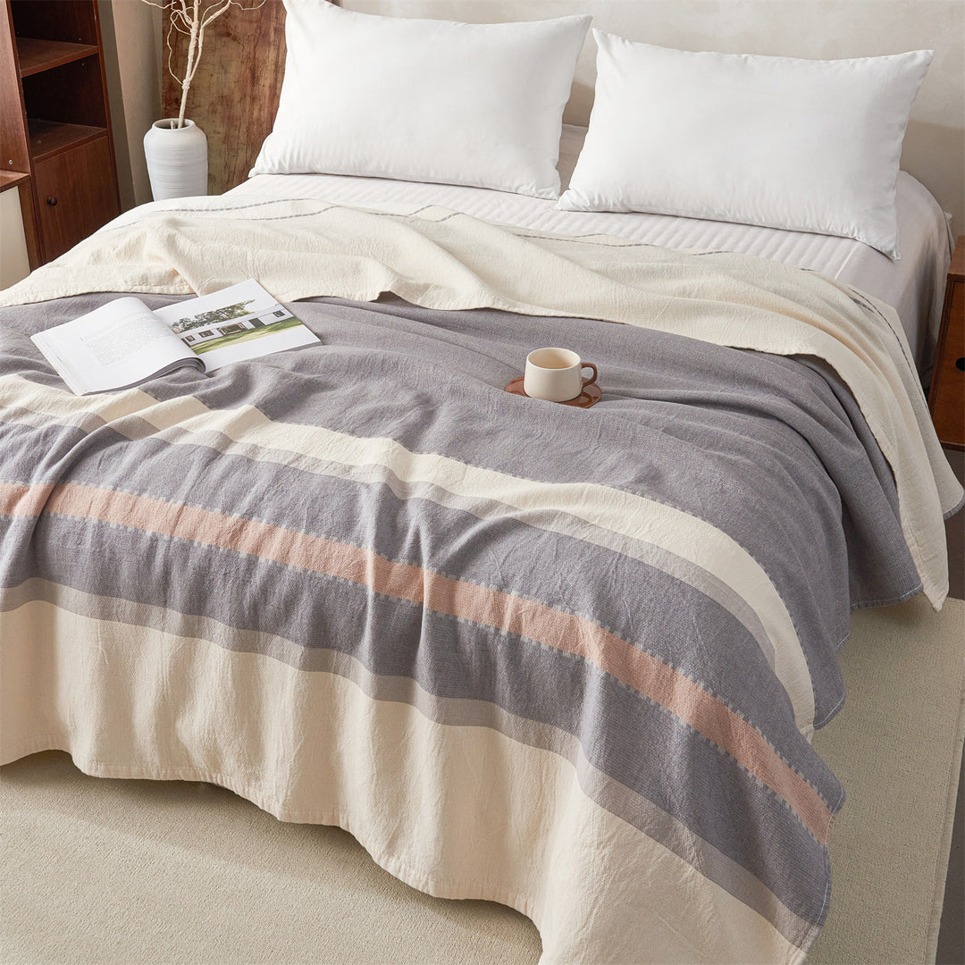 Reversible Floral Jacquard Cotton Coverlet Quilt Bedspread