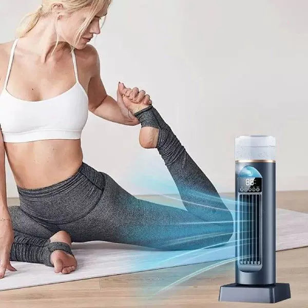 Unisex one size compact vertical personal vaporizer air cooler with digital display removable water tank adjustable louvers USB powered Stornfield
