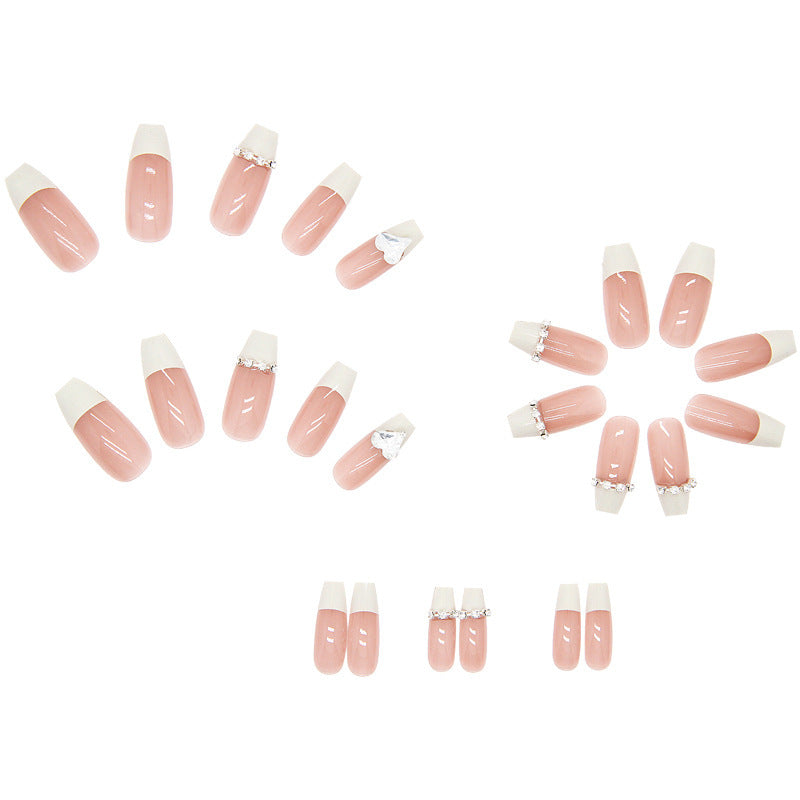 Glamorous artificial nails with rhinestones and elegant contours Stornfield