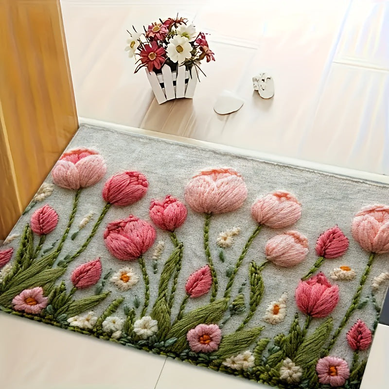 Artistic Floral Design Doormat