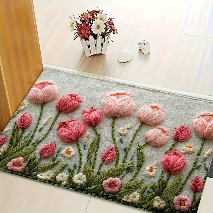 Artistic Floral Design Doormat